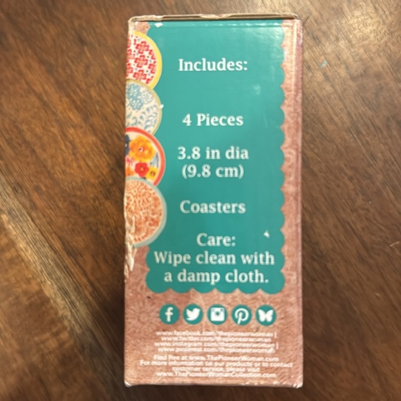 Pioneer Woman Coasters *NIB* Set of 4 - Picture 4 of 4